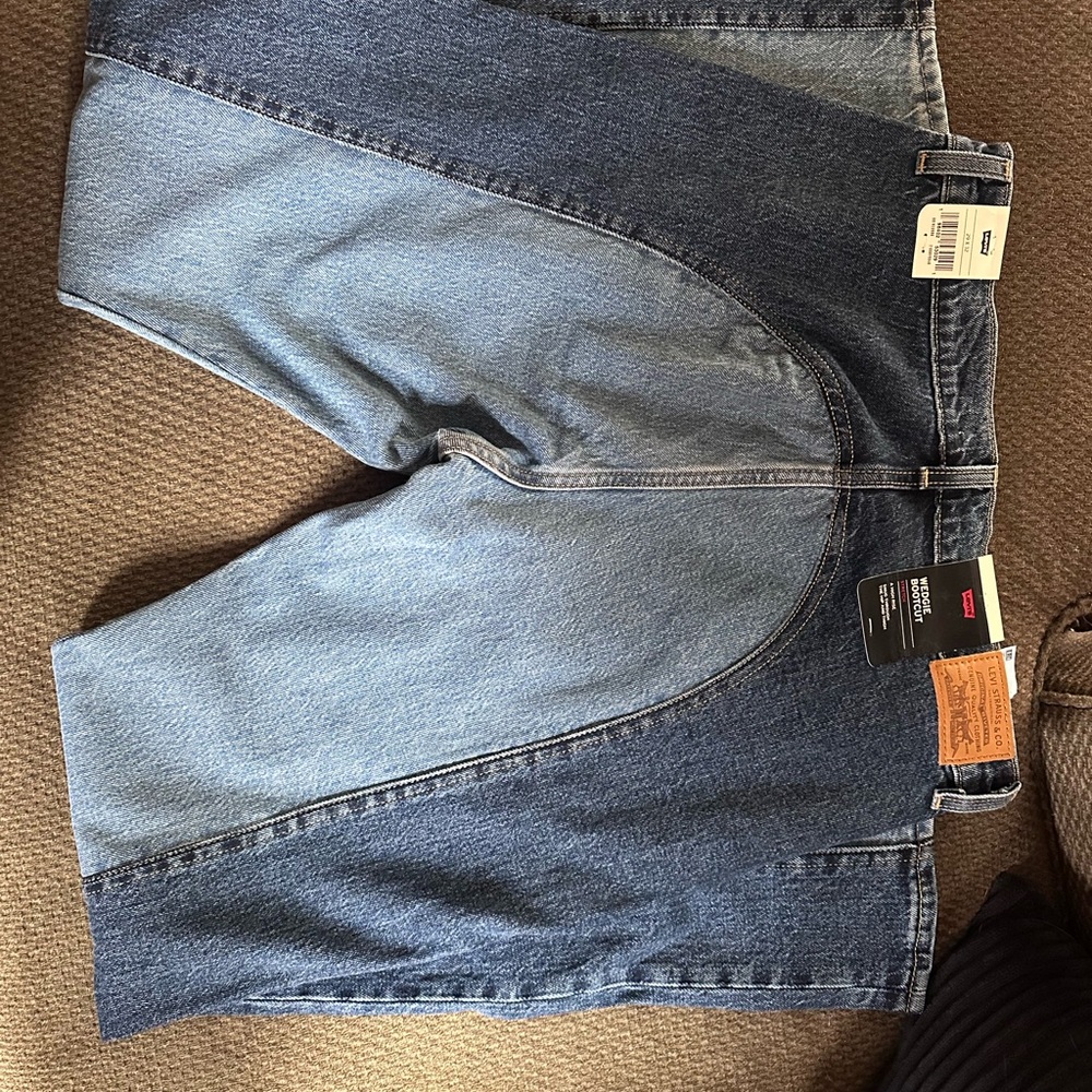 Levi's Two-Tone Denim Straight Leg Jeans - Picture 3 of 4